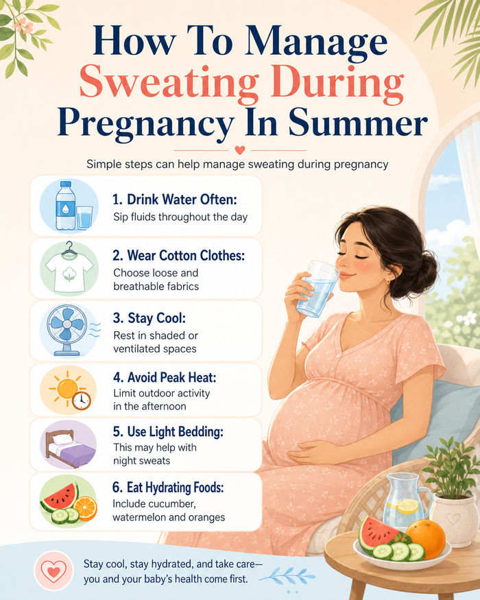 Managing pregnancy sweating in summers