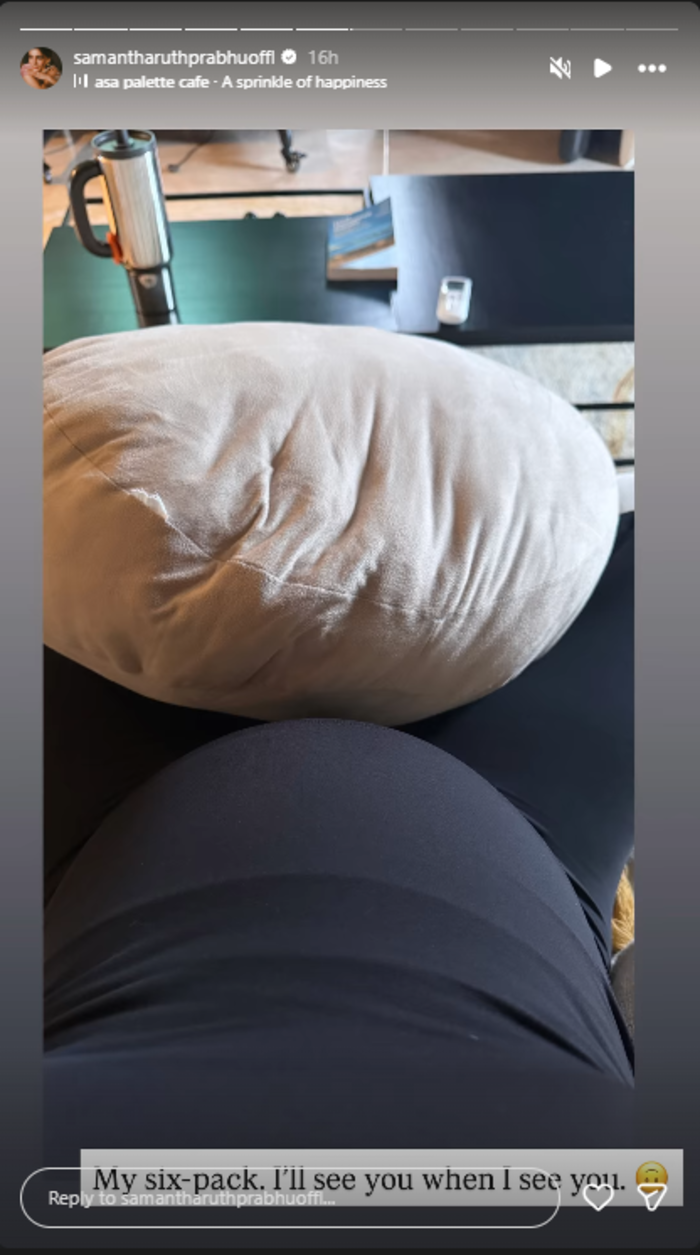 samantha ruth prabhu baby bump instagram story