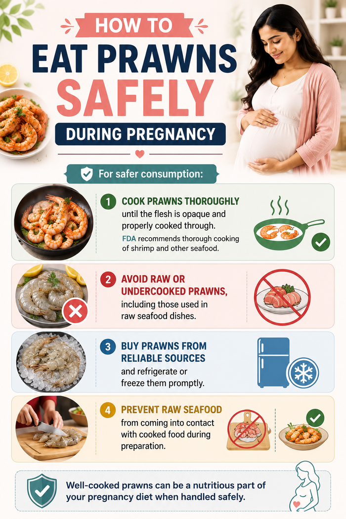 Eating prawns safely during pregnancy