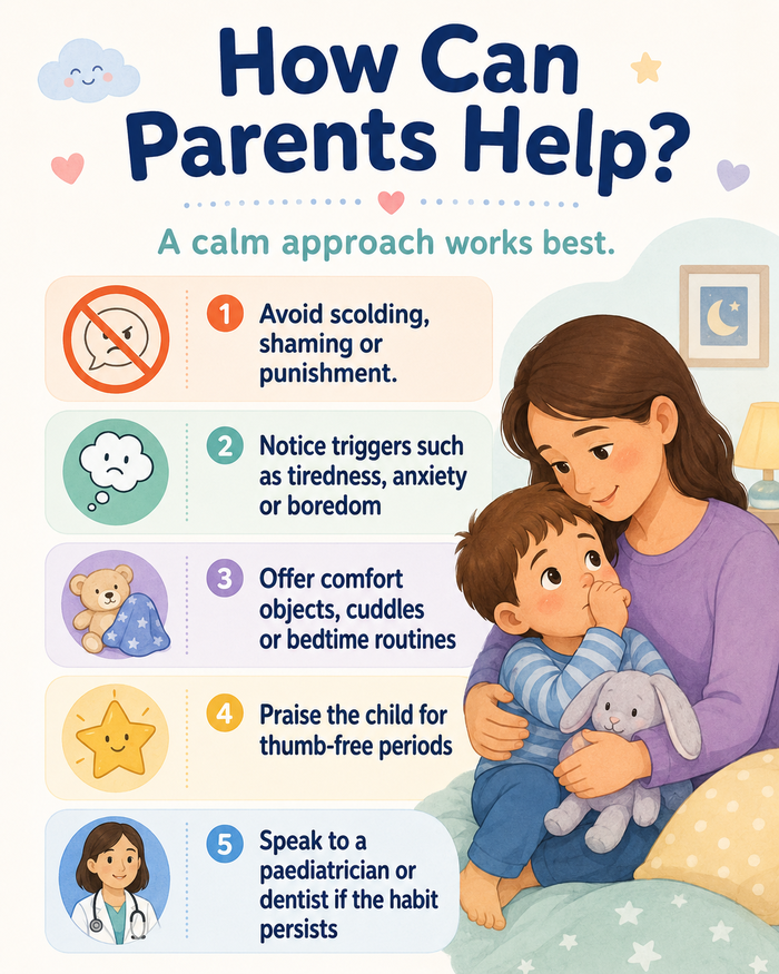 How parents can help infants who suck their thumbs