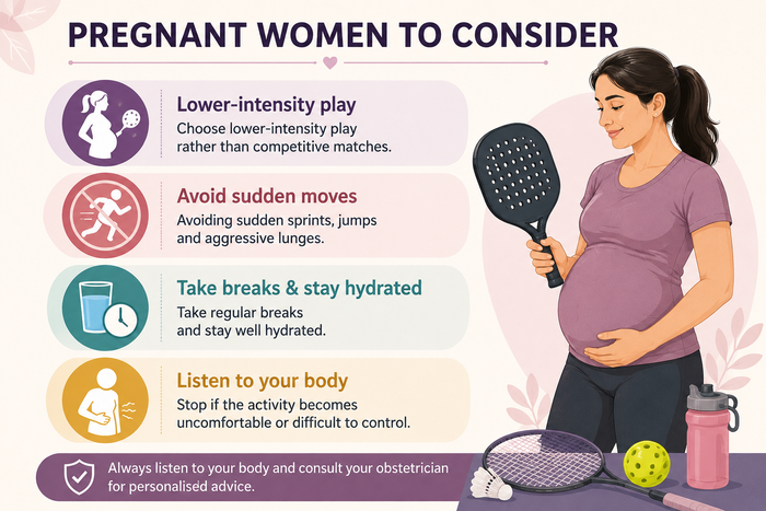 Can pregnant women play pickleball, paddleball or badminton?