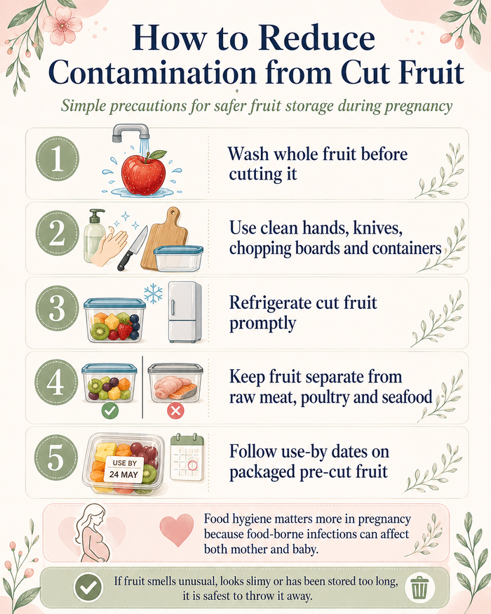 Can you eat cut fruits kept in the fridge during pregnancy?