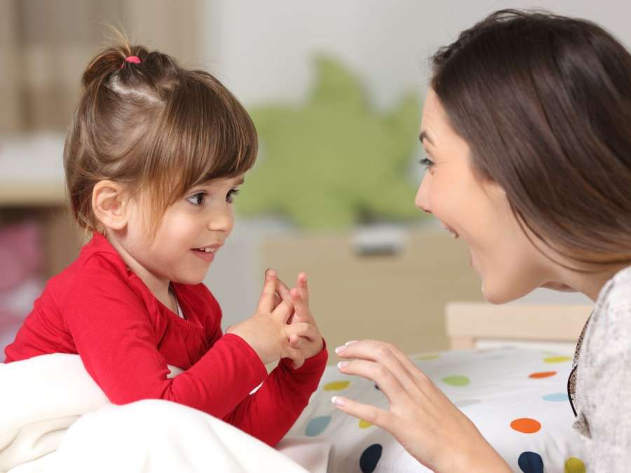 Mother talking to Child- New Role As Parent