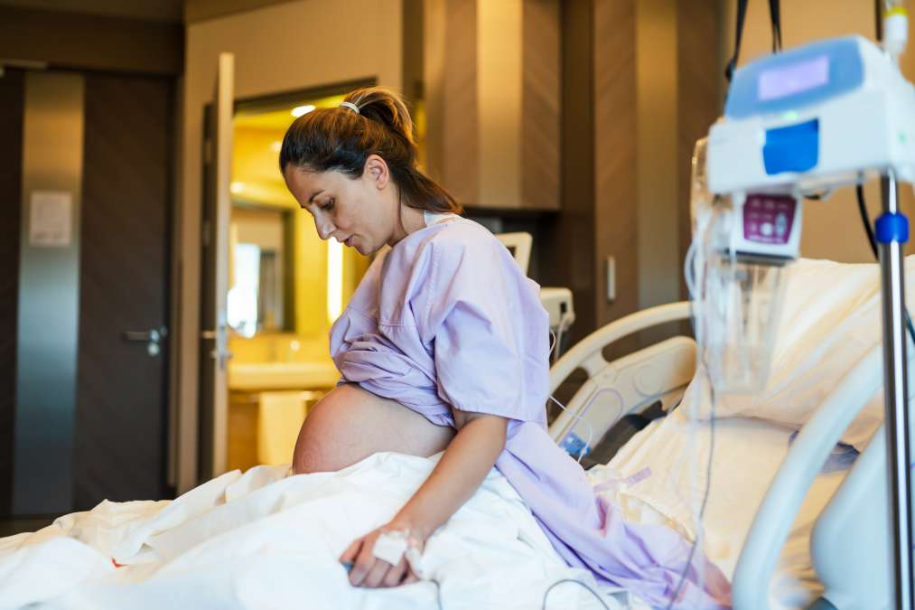 Young pregnant woman in the hospital 