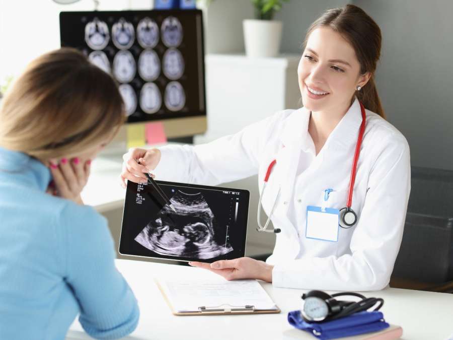 doctor explaining the ultrasound-Prenatal Appointments