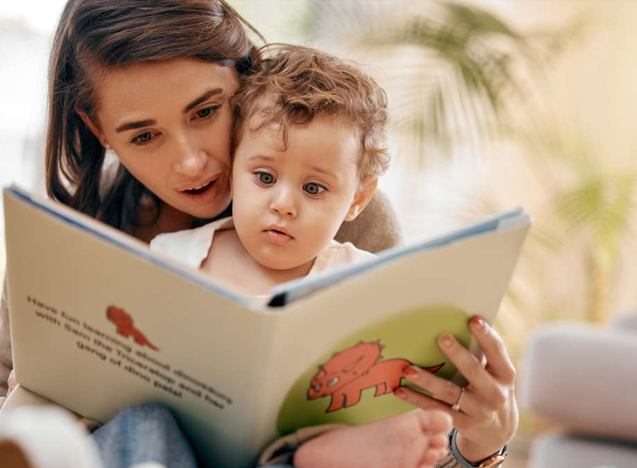 mother reading to child- Songs and Nursery Rhymes