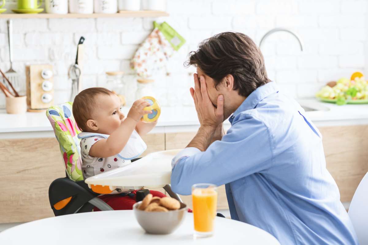 Father playing peekaboo with child-Object Permanence For Babies