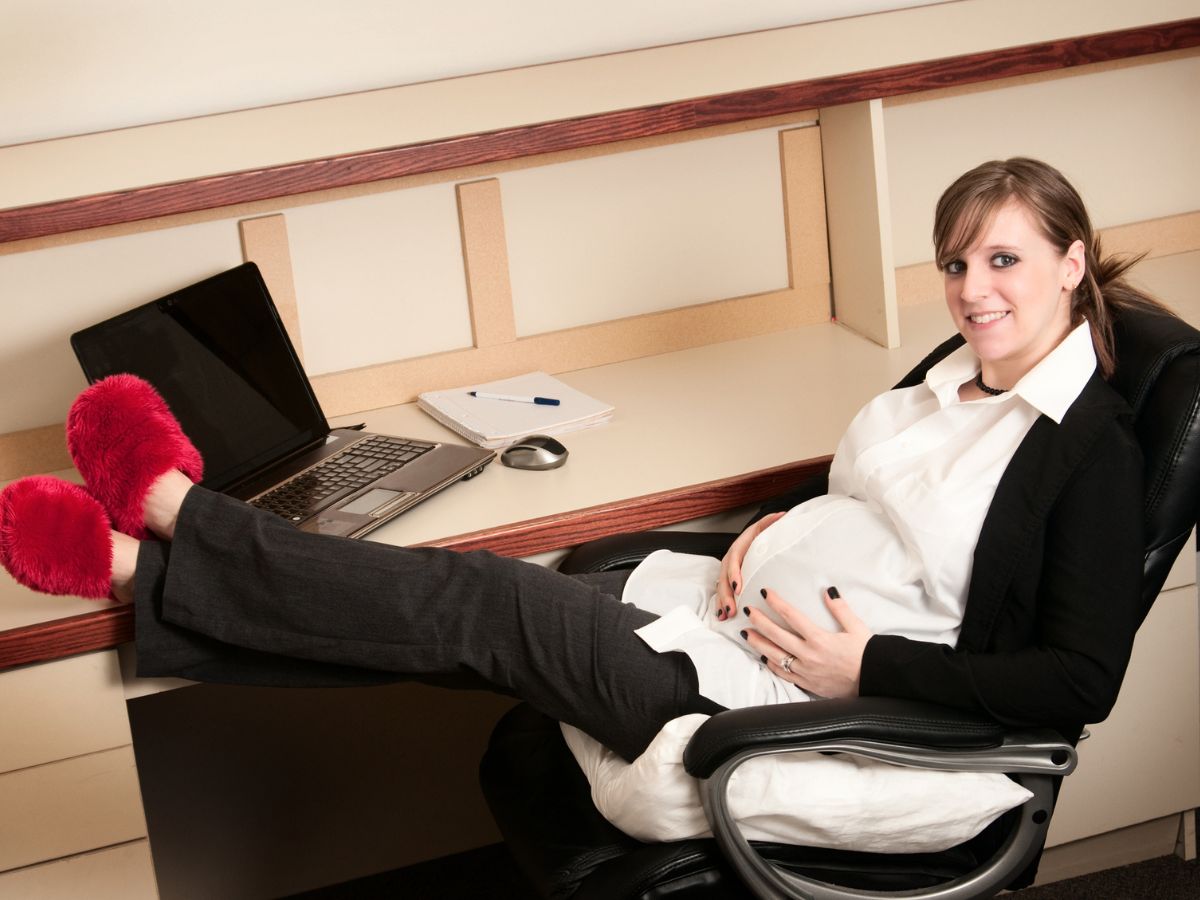 pregnant woman with comfortable footwear