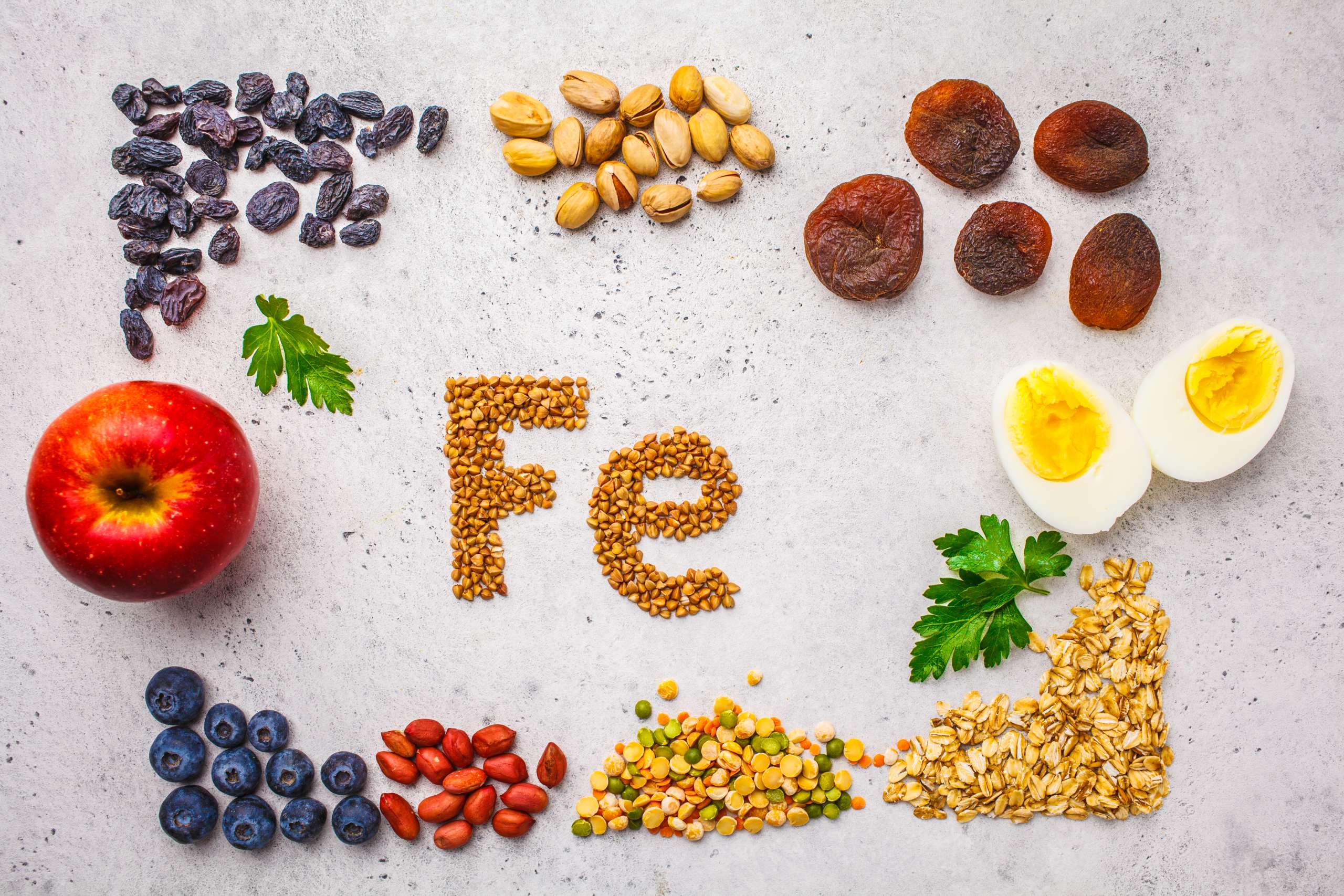 Healthy product sources of Fe. 