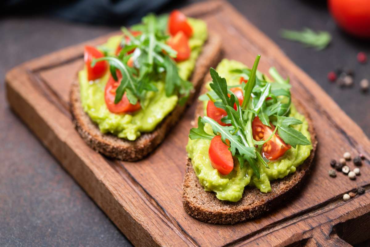 Healthy toast with avocado, tomato, arugula-Energy In Pregnancy