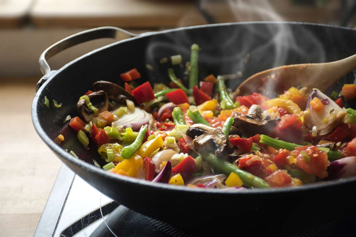 steaming mixed vegetables in the wok, asian style cooking- Diet During Pregnancy