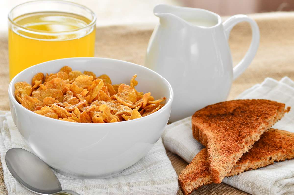 Breakfast cereal with toast and juice- Prevent Anemia